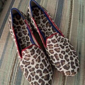 Rothy’s  Brown Leopard Print Flats with Red Trim